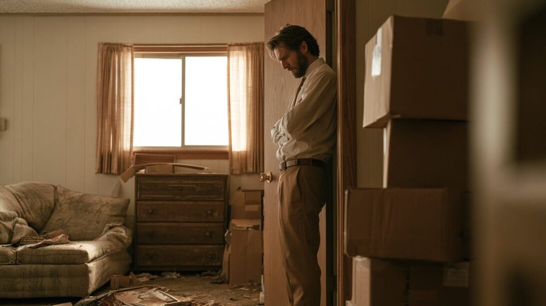 Dejected property manager confronted with an abandoned property